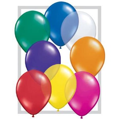 Qualatex 9-Inch Jewel Assortment Latex Balloons, 100 Count