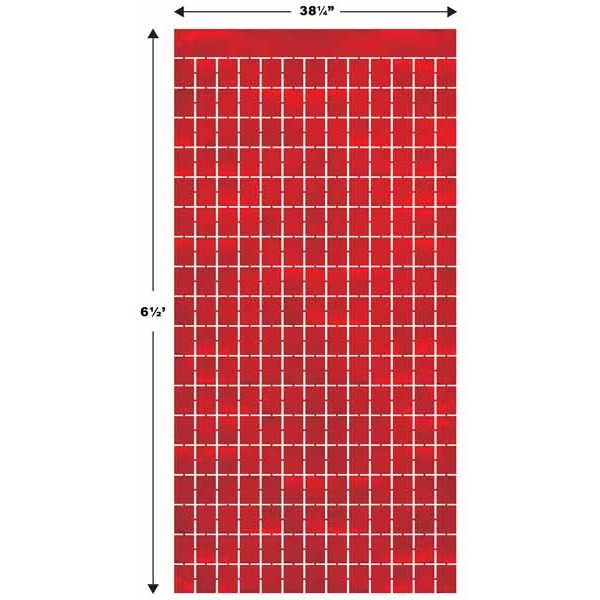 SQUARE CURTAIN RED 6'6"X3'2.25" 1/PKG