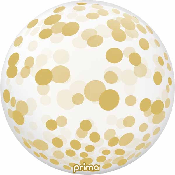 Prima Gold Confetti 20-Inch Sphere Balloon