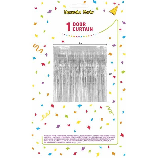 Silver Foil Curtain, 3 x 6 ft