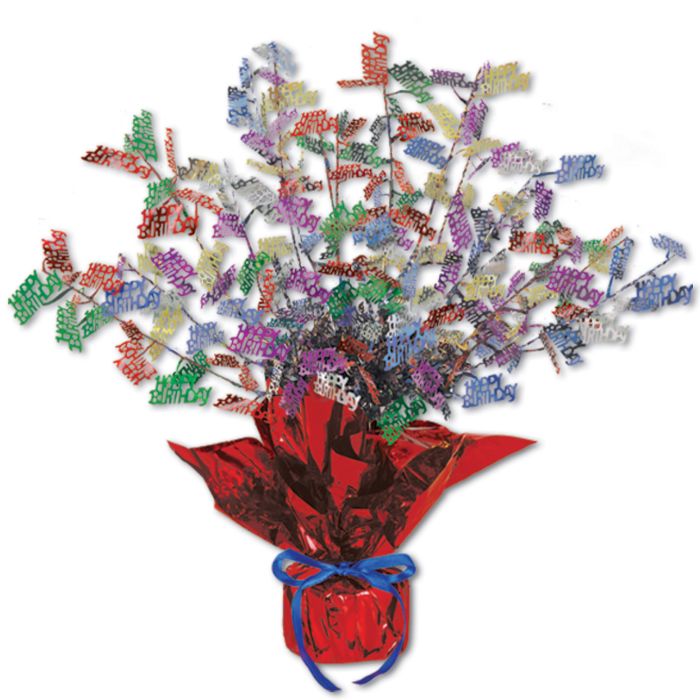 Burst of Celebration Multicolor 15" Happy Birthday Gleam 'N Burst Centerpiece (3/Pk)