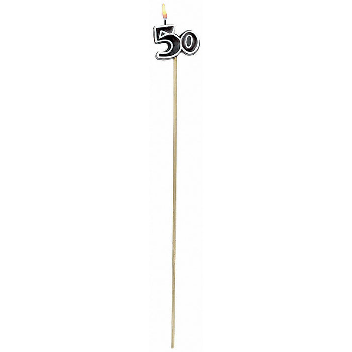 OH NO! 50Th Birthday Cake Candles On A Stick (18/Pk)