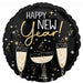 Bubbly New Year 18-Inch Round Foil Balloon