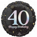 Sparkling 40th Birthday Round Foil Balloon, 18 Inch