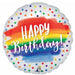 Satin Happy Birthday Dots 18-Inch Round Foil Balloon