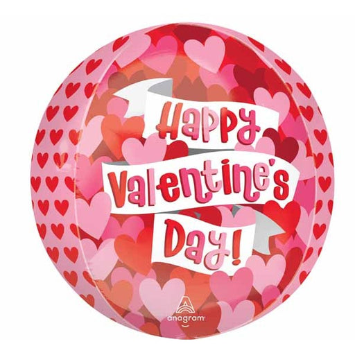 Playful Hearts 16-Inch Orbz Valentine's Day Foil Balloon