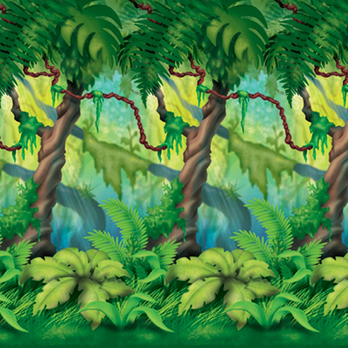 Wilderness Wonderland Jungle Trees Backdrop Large Green Wall Decoration (1/Pk)