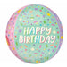 Ice Cream Party Happy Birthday 16-Inch Orbz Foil Balloon