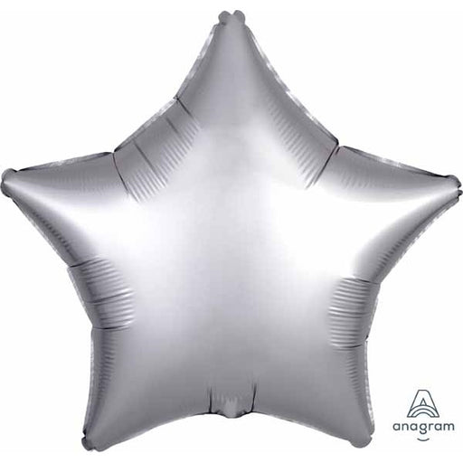 19" Platinum Satin Luxe Star Foil Balloon