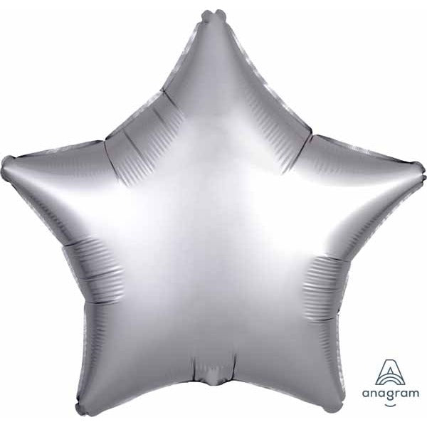 19" Platinum Satin Luxe Star Foil Balloon