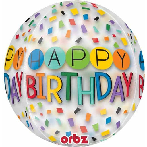 Birthday Rainbow Orbz 16-Inch Foil Balloon