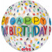 Birthday Rainbow Orbz 16-Inch Foil Balloon