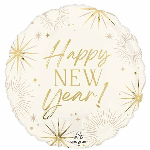 Golden Soiree Happy New Year 18" Round Foil Balloon