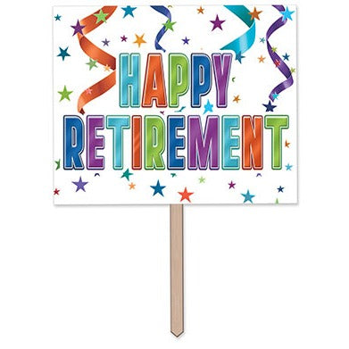 Happy Retirement Yard Sign, 12" x 15"