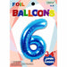 34-Inch Blue Number 6 Foil Balloon
