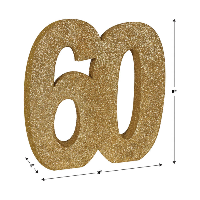 "60" 3-D Glittered Centerpiece - Gold