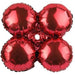 8-Inch Red Foil Quad Balloon