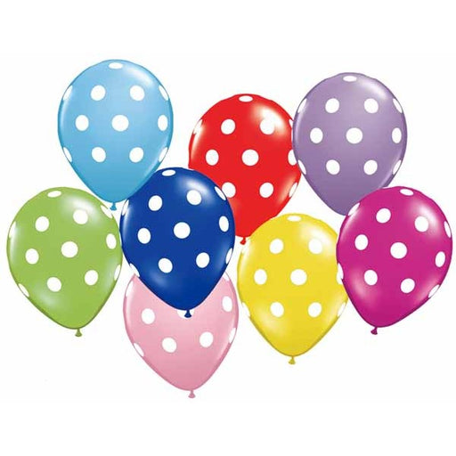 12-Inch Assorted Polka Dot Latex Balloons, 8-Pack