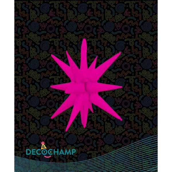 DecoChamp 22" Neon Pink Starburst Foil Balloon