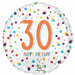 Confetti Happy 30th Birthday Round Foil Balloon, 18 Inch