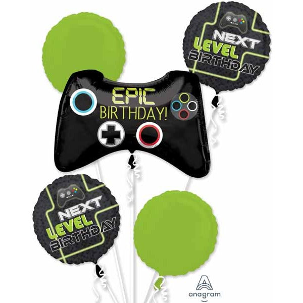 Level Up Gaming Birthday Foil Balloon Bouquet