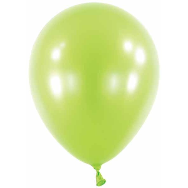 Metallic Kiwi Green 11-Inch Latex Balloons, 100 Count