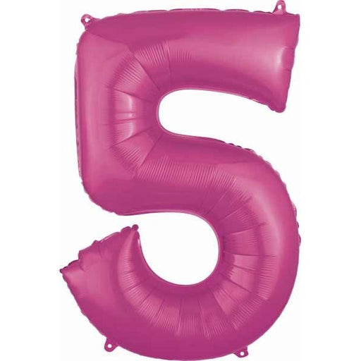 Pink Number 5 34-Inch Foil Balloon