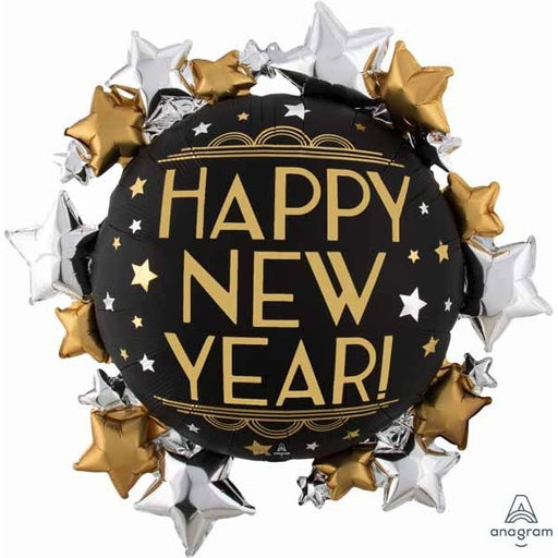 Satin New Year 30-Inch Shaped Foil Balloon