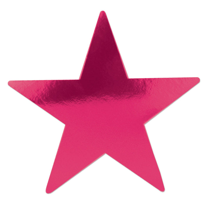 5" Cerise Foil Stars Cutout (3/PK)