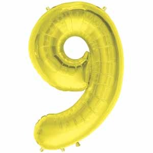 34-Inch Gold Number 9 Balloon