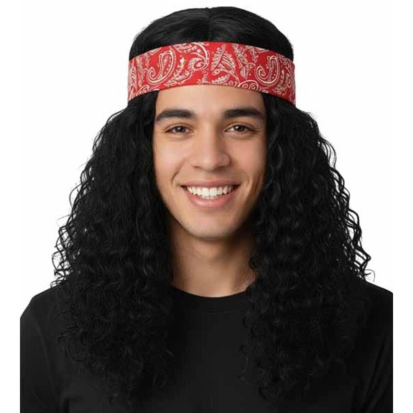 70s Rock Wig with Bandana