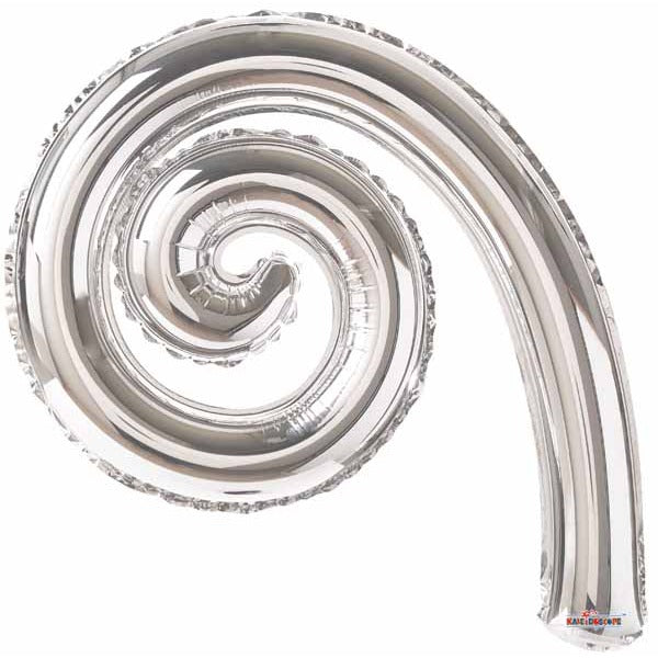 14-Inch Silver Kurly Spiral Foil Balloon