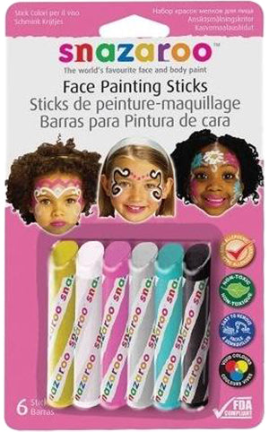 Snazaroo Fantasy Face Paint Sticks, Set of 6