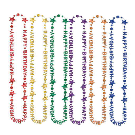 Happy Birthday Beads Of Expression Multicolored Bead Necklaces (3/Pk)