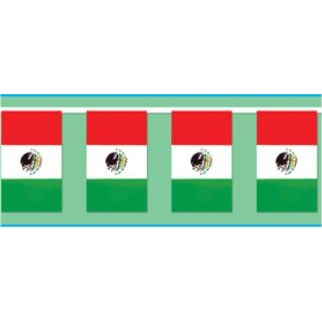 Mexican Flag Pennant Banner, 60 ft