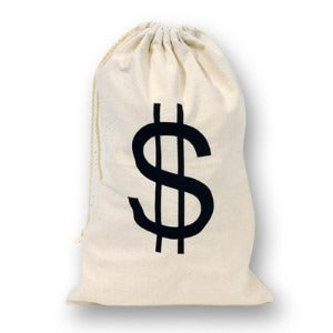 Big Dollar Sign Money Bag, 17 x 11 Inches