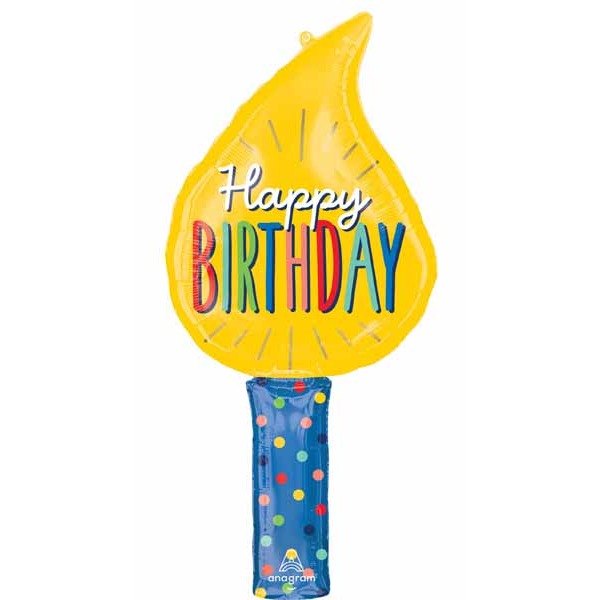 Birthday Candles 39-Inch Shaped Foil Balloon