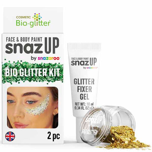 Snazaroo Gold Bio Glitter Kit with Fixer Gel