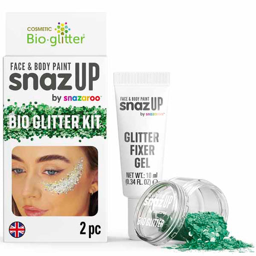 Snazaroo Green Bio Glitter Kit with Fixer Gel