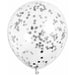12-Inch Black Confetti Print Latex Balloons, 4-Pack