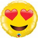 Smiley Face with Heart Eyes 28-Inch Round Foil Balloon