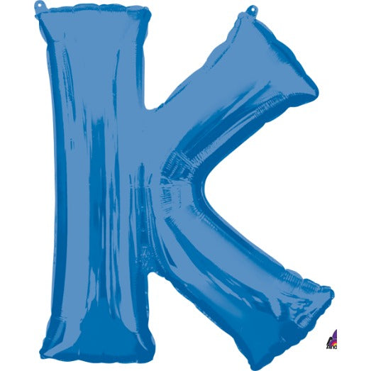 Blue Letter K Balloon, 33 Inch