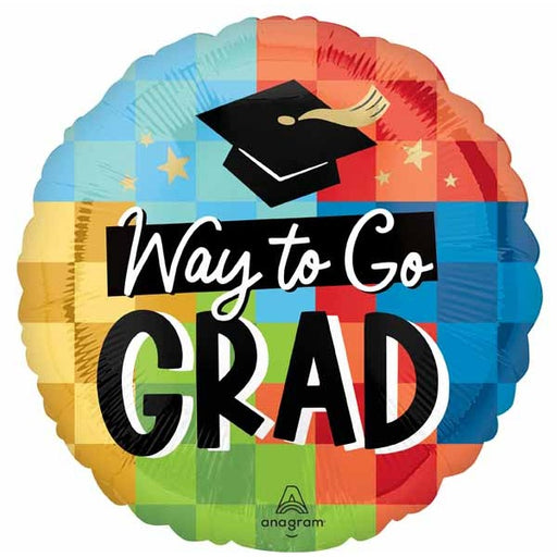 Way to Go Grad 18 Inch Round Foil Balloon