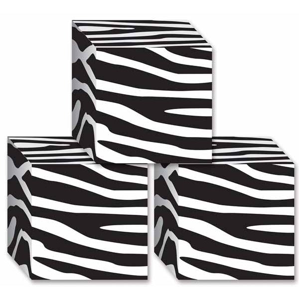 3"X3" ZEBRA PRINT FAVOR BOXES 3/PKG