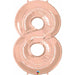 Rose Gold Number 8 Balloon, 34 Inch