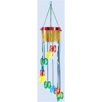 Number 60 Shimmering Spiral Hanging Decoration