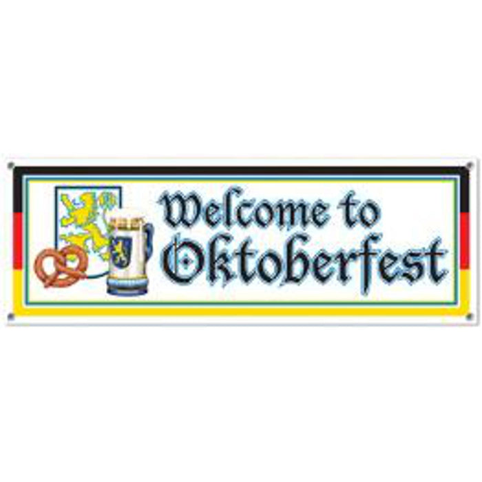 5'X21" Oktoberfest Sign - Welcome Banner For Bavarian Parties And Events.