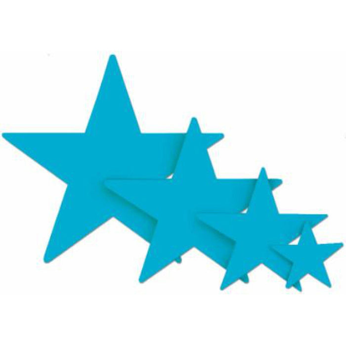 5" Foil Star Bulk Turq Decorations - Pack Of 50