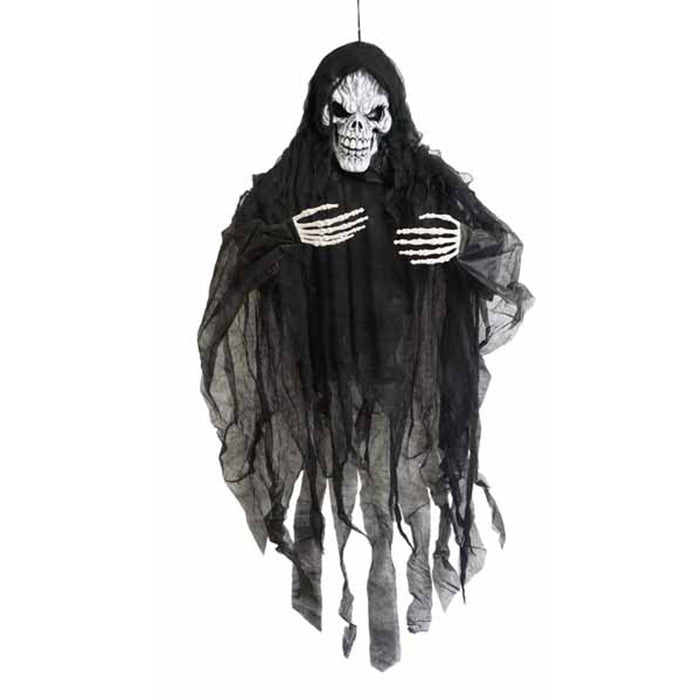 5' Lu Black Reaper Lights & Sounds Halloween Decoration.