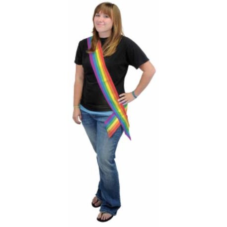 Rainbow Satin Sash, 33 x 4 Inches